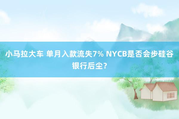 小马拉大车 单月入款流失7% NYCB是否会步硅谷银行后尘?
