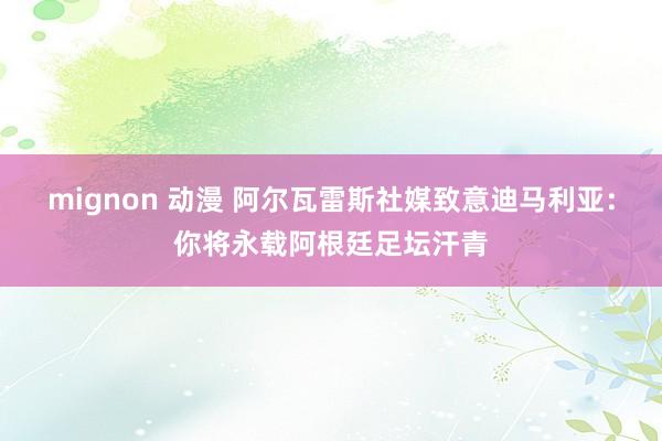 mignon 动漫 阿尔瓦雷斯社媒致意迪马利亚:你将永载阿根廷足坛汗青