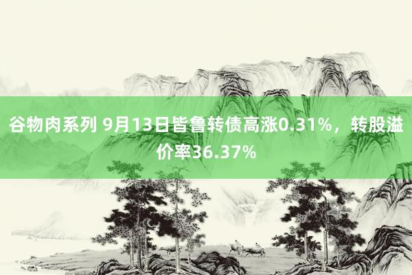 谷物肉系列 9月13日皆鲁转债高涨0.31%,转股溢价率36.37%