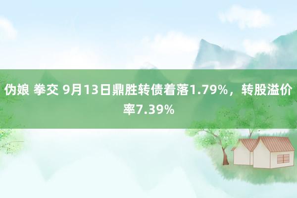伪娘 拳交 9月13日鼎胜转债着落1.79%,转股溢价率7.39%