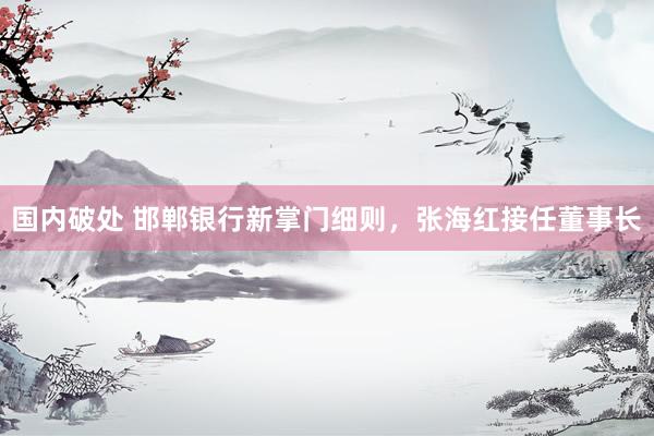 国内破处 邯郸银行新掌门细则,张海红接任董事长