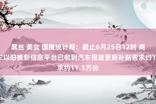 黑丝 美女 国度统计局:截止6月25日12时 商务部汽车以旧换新信息平台已收到汽车报废更新补贴苦求约11.3万份