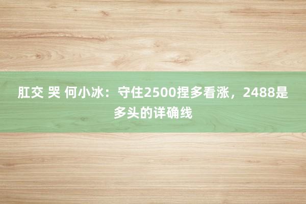肛交 哭 何小冰:守住2500捏多看涨,2488是多头的详确线