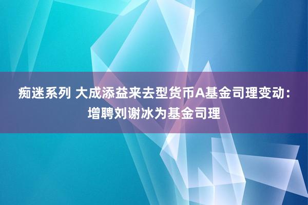 痴迷系列 大成添益来去型货币A基金司理变动:增聘刘谢冰为基金司理