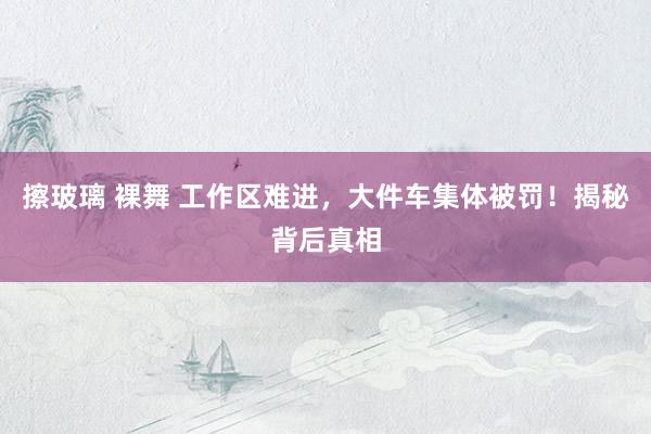 擦玻璃 裸舞 工作区难进,大件车集体被罚!揭秘背后真相