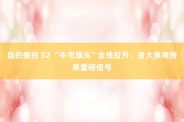自拍偷拍 52 “牛市旗头”全线拉升,各大券商传来重磅信号