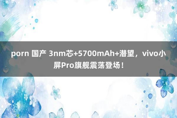 porn 国产 3nm芯+5700mAh+潜望,vivo小屏Pro旗舰震荡登场!