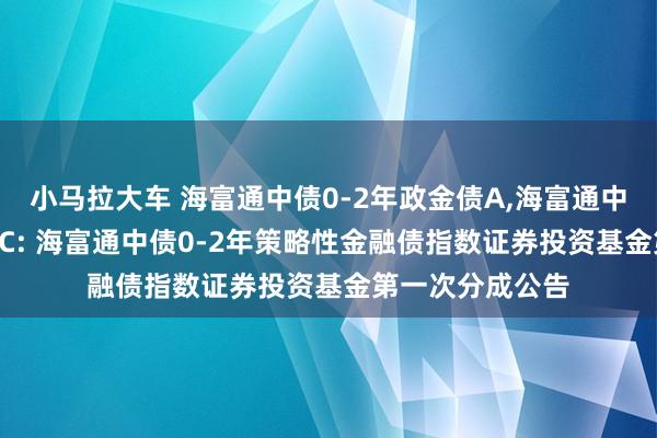 小马拉大车 海富通中债0-2年政金债A,海富通中债0-2年政金债C: 海富通中债0-2年策略性金融债指数证券投资基金第一次分成公告