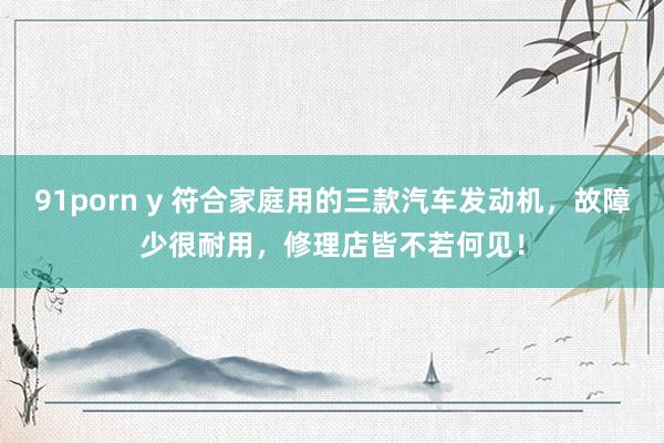 91porn y 符合家庭用的三款汽车发动机,故障少很耐用,修理店皆不若何见!
