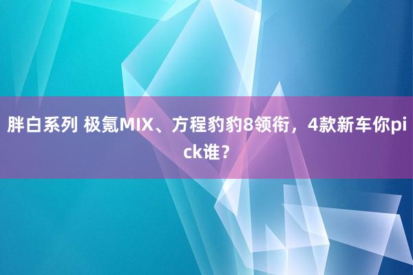 胖白系列 极氪MIX、方程豹豹8领衔,4款新车你pick谁?
