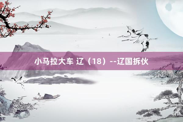 小马拉大车 辽(18)--辽国拆伙