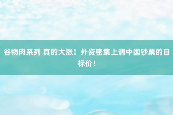谷物肉系列 真的大涨!外资密集上调中国钞票的目标价!