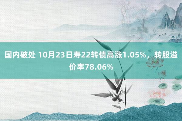 国内破处 10月23日寿22转债高涨1.05%,转股溢价率78.06%