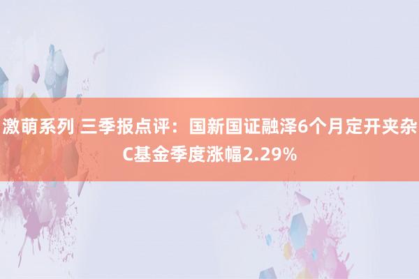 激萌系列 三季报点评:国新国证融泽6个月定开夹杂C基金季度涨幅2.29%