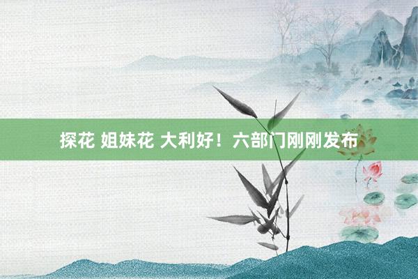 探花 姐妹花 大利好!六部门刚刚发布