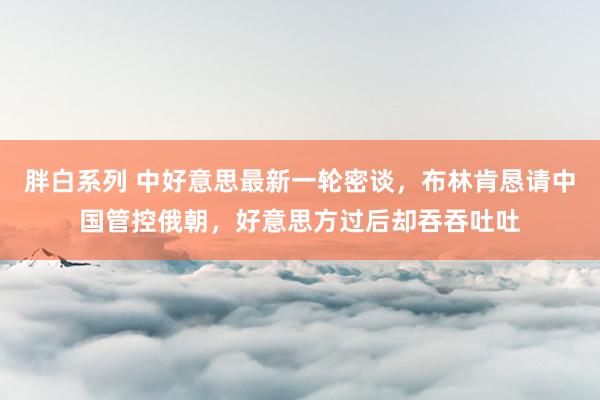 胖白系列 中好意思最新一轮密谈,布林肯恳请中国管控俄朝,好意思方过后却吞吞吐吐