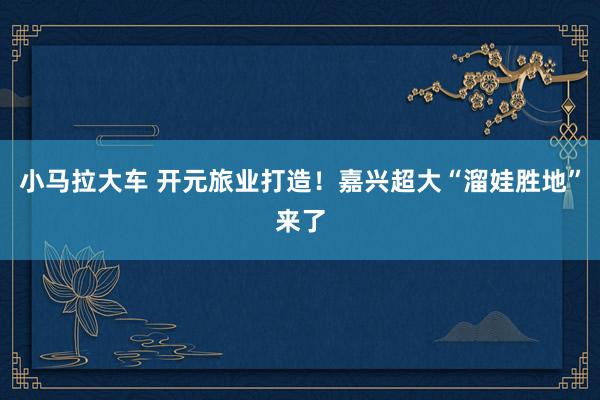 小马拉大车 开元旅业打造!嘉兴超大“溜娃胜地”来了