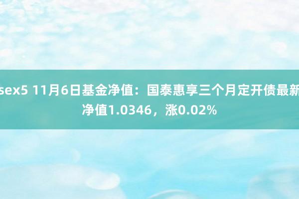sex5 11月6日基金净值:国泰惠享三个月定开债最新净值1.0346,涨0.02%