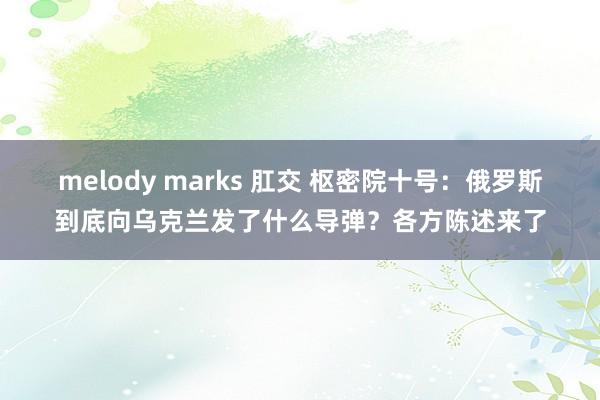 melody marks 肛交 枢密院十号:俄罗斯到底向乌克兰发了什么导弹?各方陈述来了
