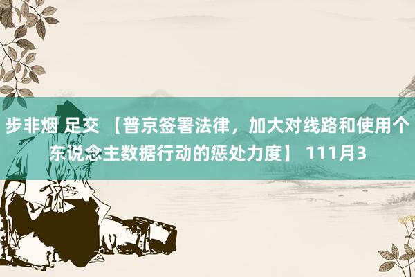 步非烟 足交 【普京签署法律,加大对线路和使用个东说念主数据行动的惩处力度】 111月3