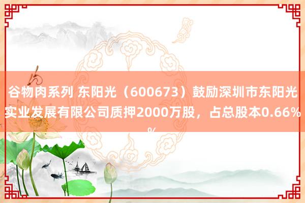 谷物肉系列 东阳光(600673)鼓励深圳市东阳光实业发展有限公司质押2000万股,占总股本0.66%