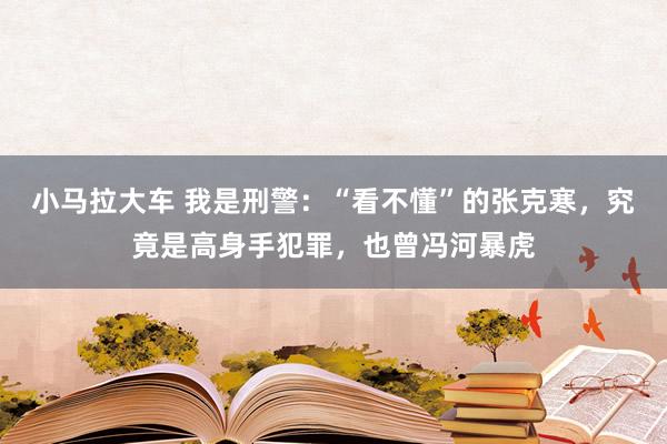 小马拉大车 我是刑警:“看不懂”的张克寒,究竟是高身手犯罪,也曾冯河暴虎