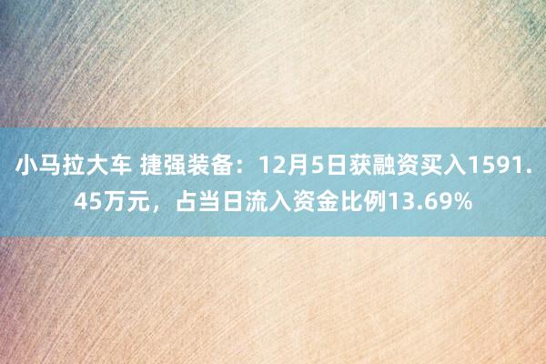 小马拉大车 捷强装备:12月5日获融资买入1591.45万元,占当日流入资金比例13.69%