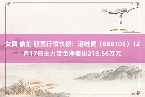 女同 偷拍 股票行情快报:诺唯赞(688105)12月17日主力资金净卖出218.56万元