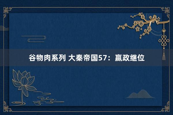谷物肉系列 大秦帝国57:嬴政继位