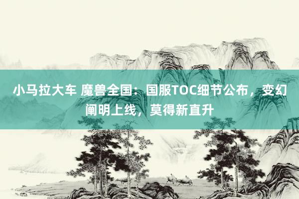 小马拉大车 魔兽全国:国服TOC细节公布,变幻阐明上线,莫得新直升