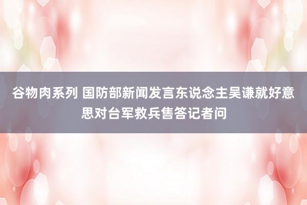 谷物肉系列 国防部新闻发言东说念主吴谦就好意思对台军救兵售答记者问