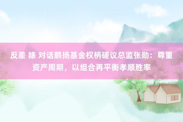 反差 婊 对话鹏扬基金权柄磋议总监张勋:尊重资产周期,以组合再平衡孝顺胜率
