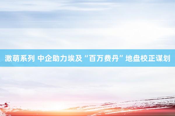 激萌系列 中企助力埃及“百万费丹”地盘校正谋划