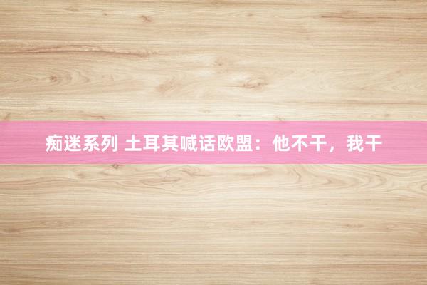 痴迷系列 土耳其喊话欧盟:他不干,我干