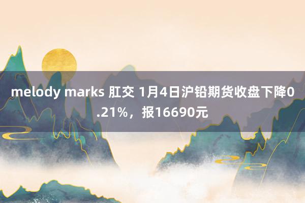 melody marks 肛交 1月4日沪铅期货收盘下降0.21%,报16690元