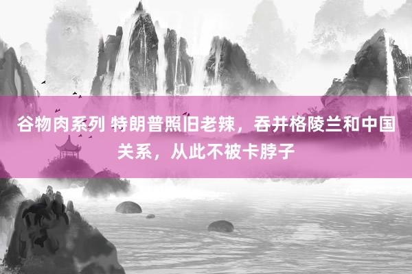 谷物肉系列 特朗普照旧老辣,吞并格陵兰和中国关系,从此不被卡脖子