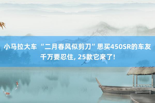 小马拉大车 “二月春风似剪刀”思买450SR的车友千万要忍住, 25款它来了!