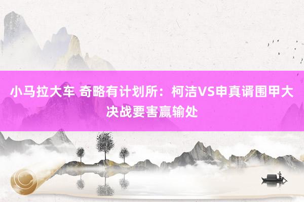 小马拉大车 奇略有计划所：柯洁VS申真谞围甲大决战要害赢输处