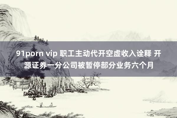 91porn vip 职工主动代开空虚收入诠释 开源证券一分公司被暂停部分业务六个月