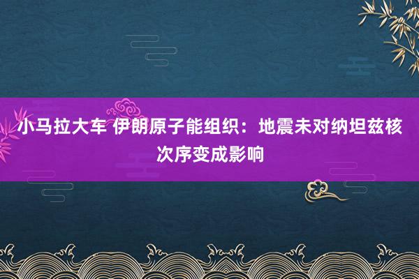 小马拉大车 伊朗原子能组织：地震未对纳坦兹核次序变成影响