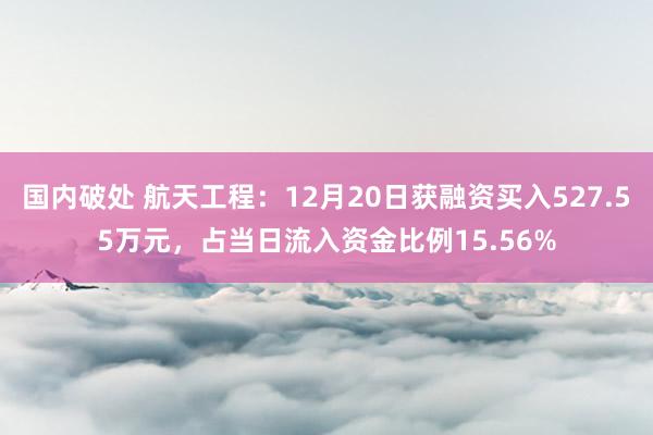 国内破处 航天工程:12月20日获融资买入527.55万元,占当日流入资金比例15.56%