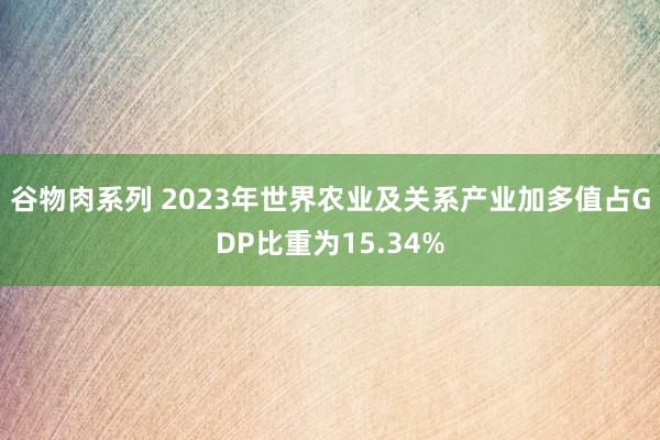 谷物肉系列 2023年世界农业及关系产业加多值占GDP比重为15.34%