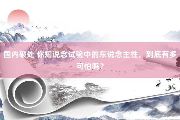 国内破处 你知说念试验中的东说念主性，到底有多可怕吗？