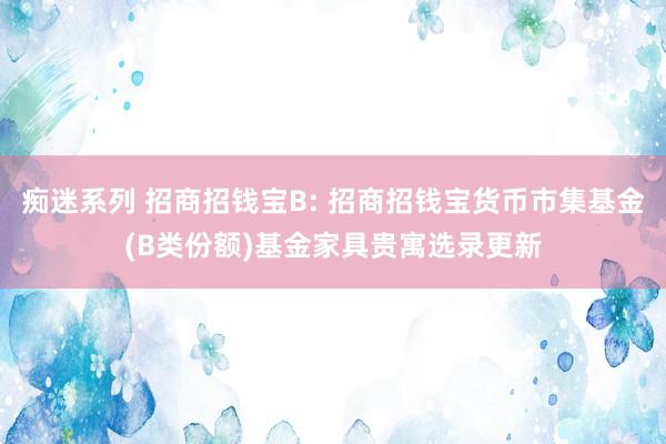 痴迷系列 招商招钱宝B: 招商招钱宝货币市集基金(B类份额)基金家具贵寓选录更新