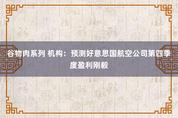谷物肉系列 机构:预测好意思国航空公司第四季度盈利刚毅