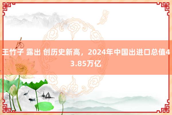 王竹子 露出 创历史新高,2024年中国出进口总值43.85万亿