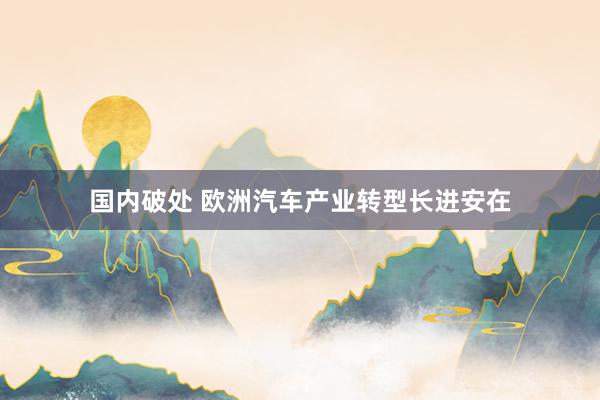 国内破处 欧洲汽车产业转型长进安在