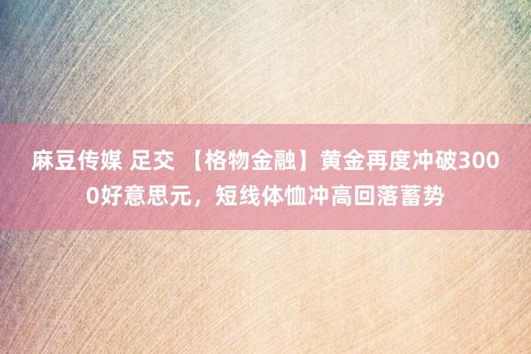 麻豆传媒 足交 【格物金融】黄金再度冲破3000好意思元,短线体恤冲高回落蓄势