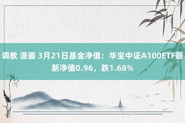 调教 漫画 3月21日基金净值:华宝中证A100ETF最新净值0.96,跌1.68%