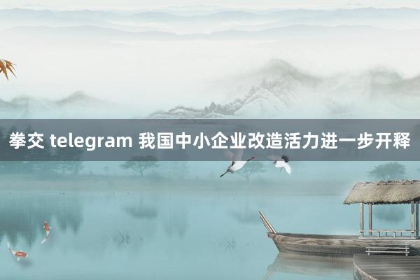 拳交 telegram 我国中小企业改造活力进一步开释